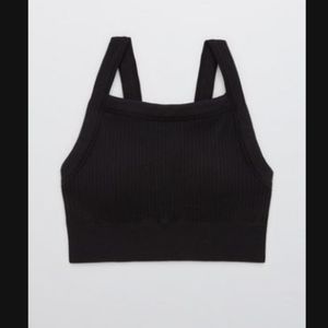 Aerie Ribbed Seamless High Neck Longline Bralette